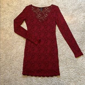 Red, Lace bodycon dress